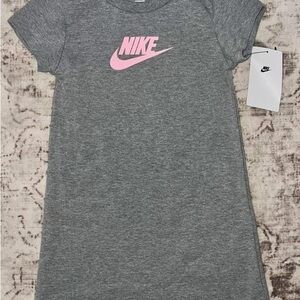 Nike Kids Casual Gray Dress with Pink Logo